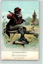 The Emigrants Return Noten AK Vagabund Künstlerkarte