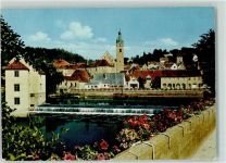 92421 W8460 Schwandorf , Bay - An der Naabbrücke Kirche Blumen