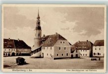 02627 O8601 Weißenberg , Sachs Gebrauchsspuren Marktplatz Rathaus