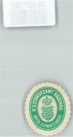 08352 O9443 Raschau Siegelmarke K.S. Standesamt Raschau Amtsh. Schwarzenberg