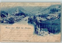 94032 W8390 Passau 1899 - Gruss Bad Hals Kirche Brücke Burg Ruine