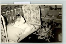 Puppenwagen Spielzeug Gittebett Puppe Privatfoto KEINE AK