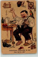 Kaffeemühle Junggeselle Papagei Humor AK Scheuermann, W.