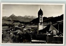 87484 W8964 Nesselwang Foto AK Säuling Zugspitze Kirche St.Andreas
