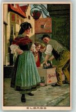 Werbung Apollinaris Mineralwasser Trachten Elsass
