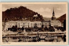 O8320 Bad Schandau Seitenraddampfer Leitmeritz Hotel Engel Raddampfer