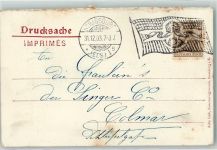 67000 Strasbourg Straßburg 1903 - Flaggenstempel Kleberplatz Münster