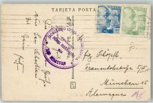 San Sebastian Donostia Mischfrankatur Zensur Stempel Phila Spanien Gebrauchsspuren