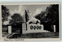 89584 W7930 Ehingen Donau - Kriegerdenkmal Löwen-Skulptur