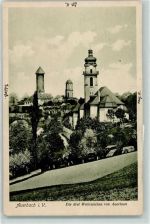 08209 O9700 Auerbach , Vogtl - Schloss Schlossturm Kirche St.Laurentius Kirche Zum heiligen Kreuz