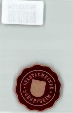 79650 W7860 Schopfheim Siegelmarke Stadtgemeinde Wappen Rot Weiß