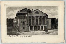 99423 O5300 Weimar , Thür Prägedruck Hoftheater Künstlerkarte