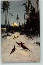 Fasan sign.M.Müller Verlag Erika Nr.4144 Jagdtier Künstlerkarte