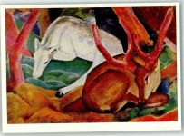Hirsche im Walde sign.Franz Marc Expressionismus Künstlerkarte
