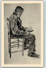 Amsterdam Mann mit Buch Serie 3 Nr.2 Van Gogh, V. Künstlerkarte