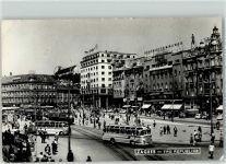 Zagreb - Trg Republike Omnibus Tram Straßenbahn Geschäfte Auto Chromos Litfaßsäule