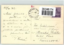 Prag Praha Privatfoto AK Haus Ort lt. Stempel