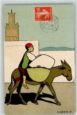 Turm Esel Volkstyp Volkstypen / Brauchtum Algerien 1909 Künstlerkarte