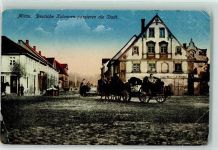 Mitau Jelgava 1918 - Deutsche Kolonnen passieren die Stadt