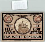 96337 W8642 Lauenstein , Oberfr Notgeldschein Notgeld 25 Pfennig Wappen Pferd Kirche