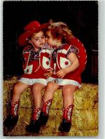 Mädchen als Cowgirls Karneval Foto AK
