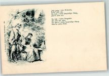 Frau Brunnen Gedicht J.Kochers Kunstverlag Jagd