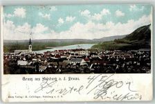 2410 Hainburg an der Donau 1902 Gebrauchsspuren Gruss Kirche sign.