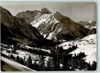 6992 Mittelberg , Kleinwalsertal - Winter mit Nebenwasser u. Höfle Widderstein Bärenkopf Heiterberg u. Alpeleskopf