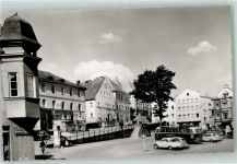 94209 W8370 Regen - Marktplatz Litfaßsäule Reisebus Gasthaus zur Post DKW