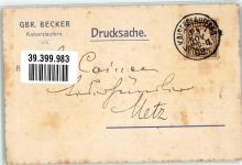 67655 W6750 Kaiserslautern 1908 KEINE AK Fa. Gebrüder Becker Empfangs-Anzeige Postkarte