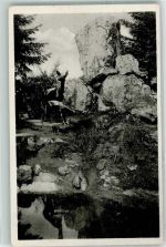 98559 O6055 Oberhof , Thüringen - Anlagen a. d. Promenade Rehskulptur