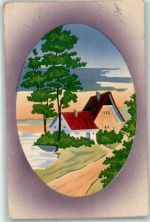 Landschaft Passepartout Handgemalt 1917