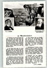 W8623 Bad Staffelstein Einsiedelmann Ivot vom Staffelberg Lied Wanderfahrt Victor v. Scheffel Foto AK