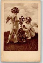 Rosen Serie Sepia A.R. und C.i.B. Nr.0820 Engel Künstlerkarte