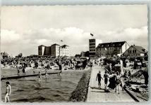 27472 W2190 Duhnen Foto AK Strand mit Strand-Hotel und Jugendherberge
