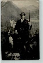 Jäger Tracht Jagd Privatfoto AK