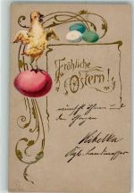 Küken Eier ESD Serie 6108 Ostern 1901 Prägedruck