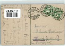 Frau Brief schreiben Rosen Tintenfass 1907