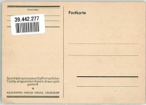sign.Hartmann J. Sportkleid aus braunem Stoff Mode Künstlerkarte