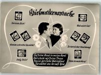 Paar Spruch Amag Nr.9027-6 Briefmarkensprache Foto AK