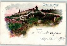 Prag Praha 1900 Lithographie Burg Hradschin
