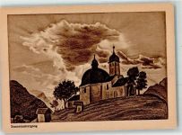 Sonnenuntergang Kirche sign.Erich Stegmann Künstler S Künstlerkarte