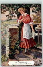 In Erwartung Frau sign.Fr.Rowland S.B.D. Serie 4262-1 Künstler R Künstlerkarte