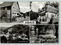 98574 O6081 Asbach b Schmalkalden - Lindenplatz Cafe Eder Erholungsheim Hachelstein