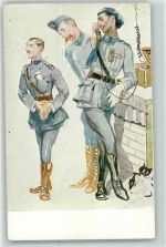 Soldaten Katze Telefon Militär Karikatur Künstlerkarte