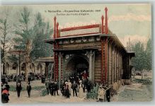 13000 Marseille 1906 Gebrauchsspuren Exposition Coloniale Pavillon des Forets d`Algerie