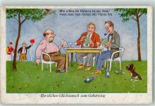 Geburtstag Hund Pfeife Zigarre M.W.B. Nr.144-2 Skat