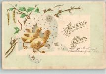 Küken Ostern 1904 Prägedruck
