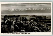 88633 W7799 Heiligenberg , Baden Foto AK Schloss Heiligenberg mit Bodensee und Schweizer Alpen
