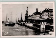 62100 Calais Foto AK Cote d Argent quitte la gare maritime Schiff Boot Kran